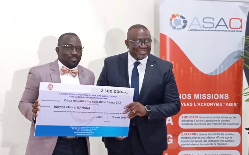 Assurance : L’ivoirien Idienna Kamara Marcel lauréat du prix Julien Codjovi de l’assurance et de la réassurance 2026
