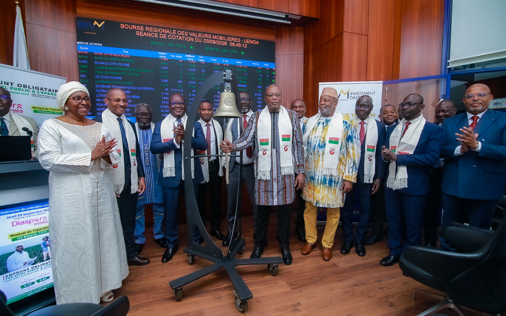 Marchés financiers : Après une levée de 231 millions de dollars, les « Diaspora Bonds » du Burkina Faso entrent à la BRVM